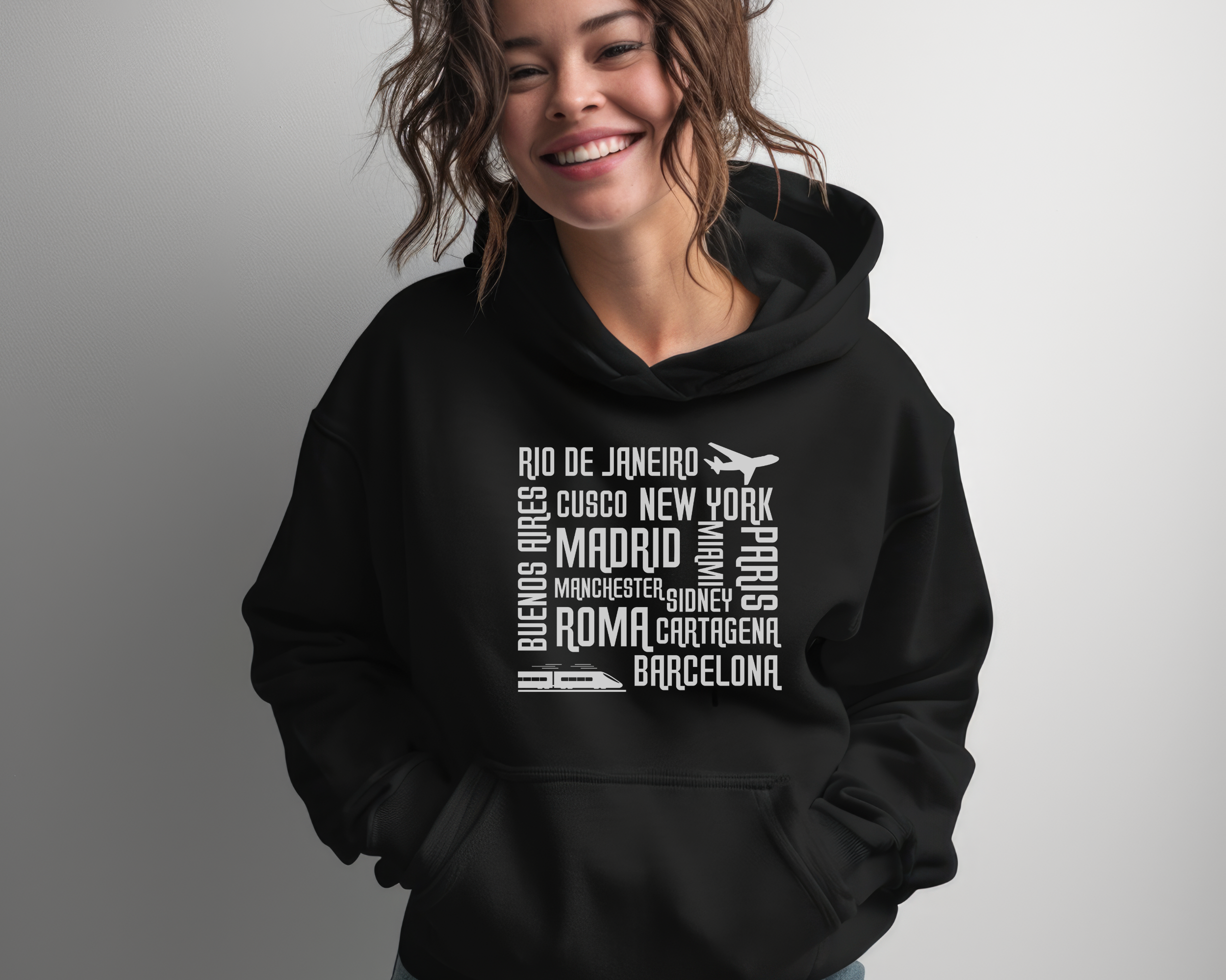 Travel City Names Hooded Sweatshirt, Comfortable Travel Apparel, Unisex Travel Hoodie, Perfect Gift for Travelers, Adventurer's Fashion