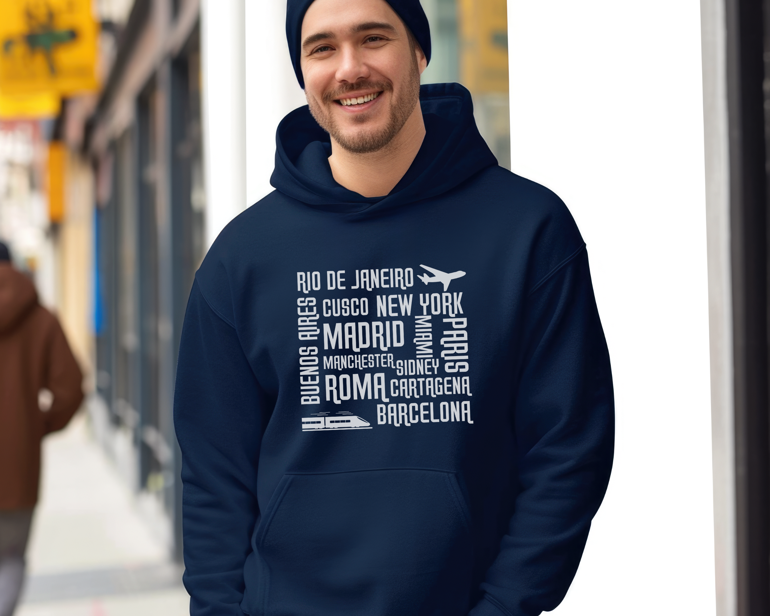 Travel City Names Hooded Sweatshirt, Comfortable Travel Apparel, Unisex Travel Hoodie, Perfect Gift for Travelers, Adventurer's Fashion