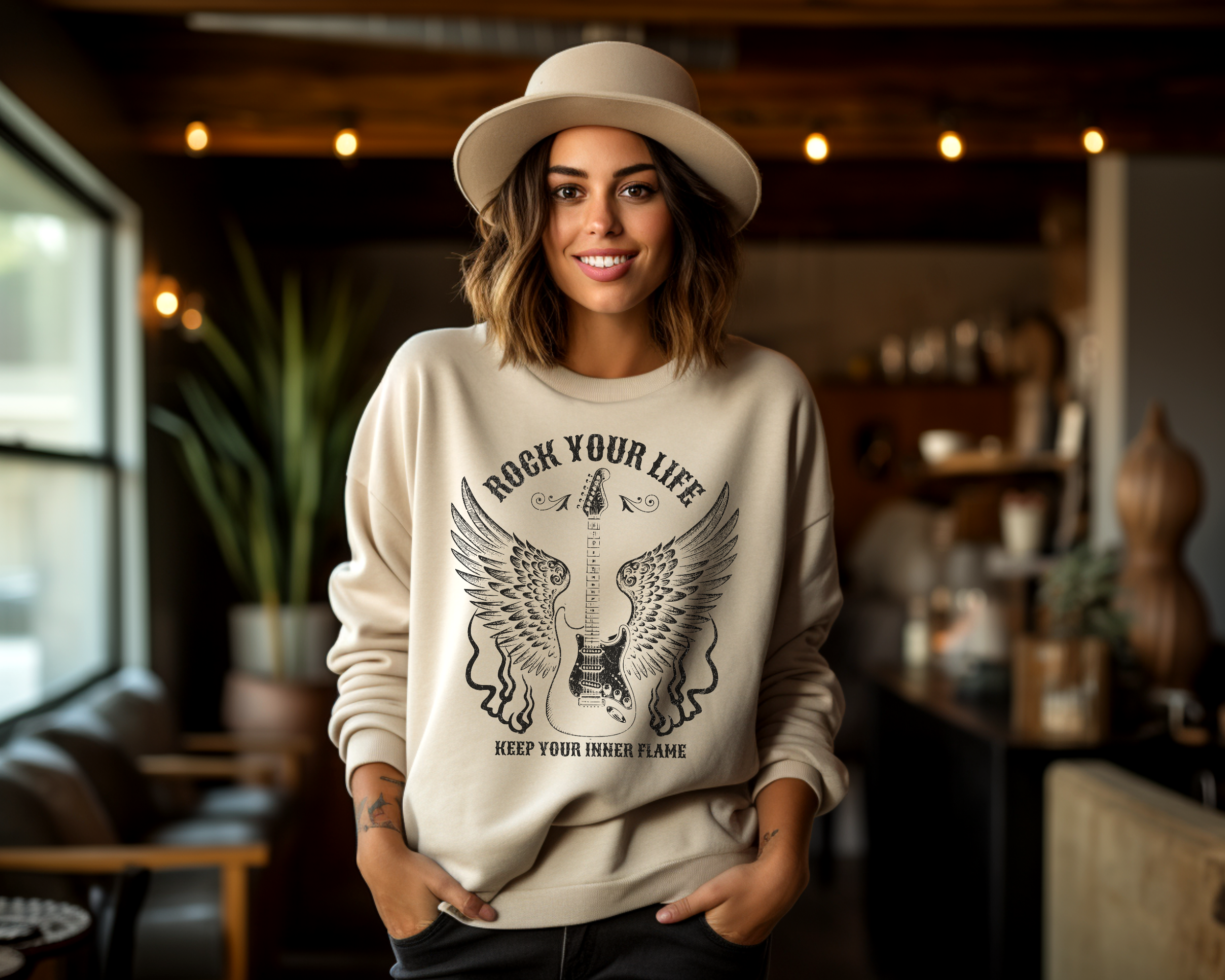 Rock Your Life Unisex Sweatshirt, Music Lover Gift, Cozy Crewneck, Rocker Apparel, Perfect for Concerts, Gift for Musicians