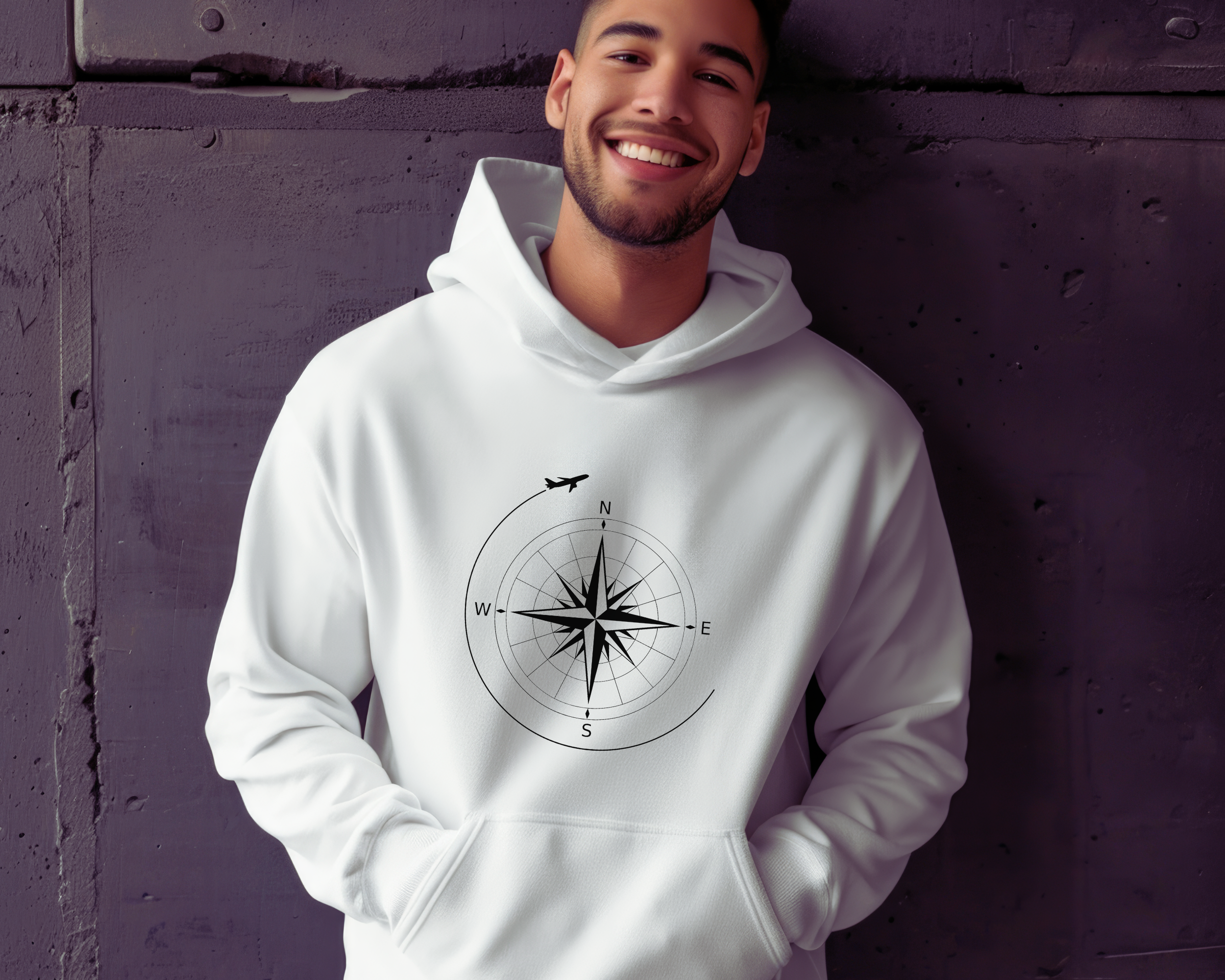 Compass Design Unisex Hoodie | Cozy Travel Sweatshirt, Adventure Gift, Outdoor Gear, Travel Apparel, Nature Lover Sweatshirt